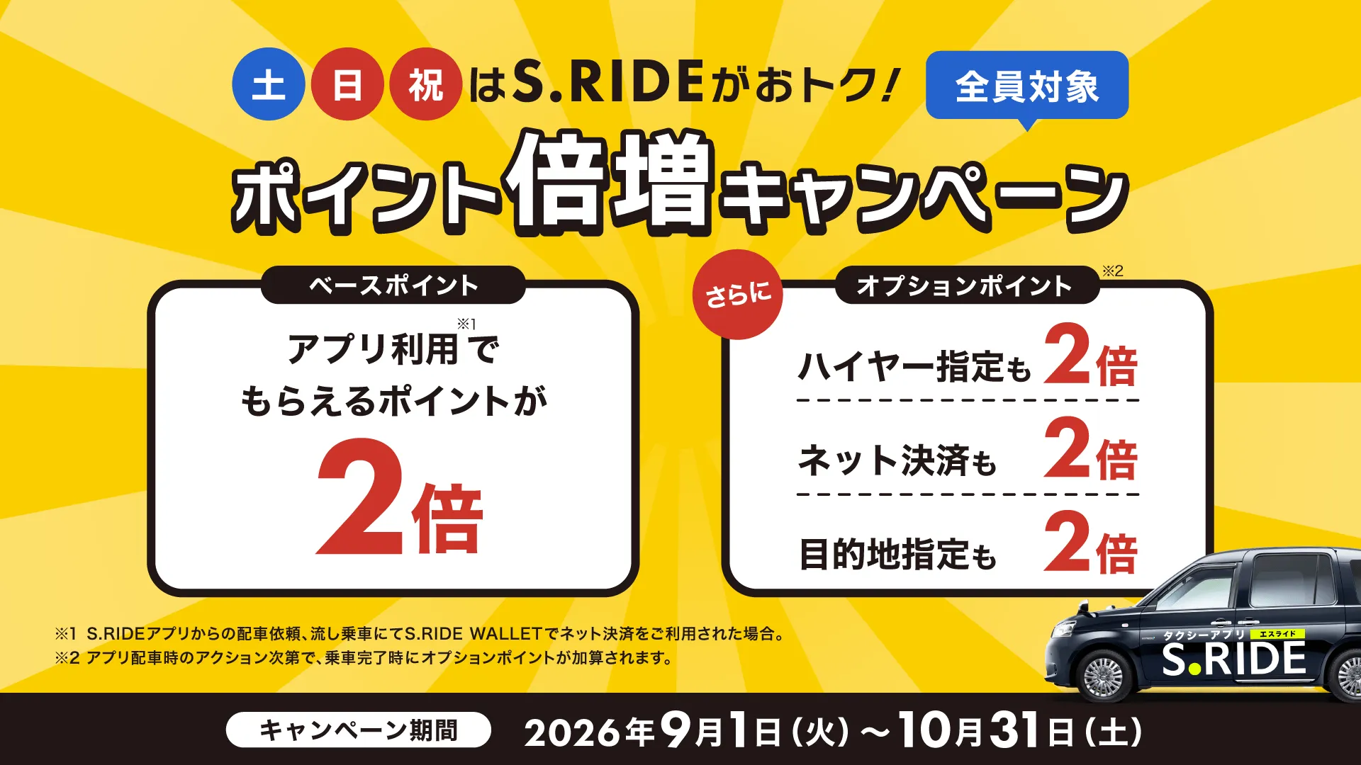 土日祝ポイント倍増キャンペーン