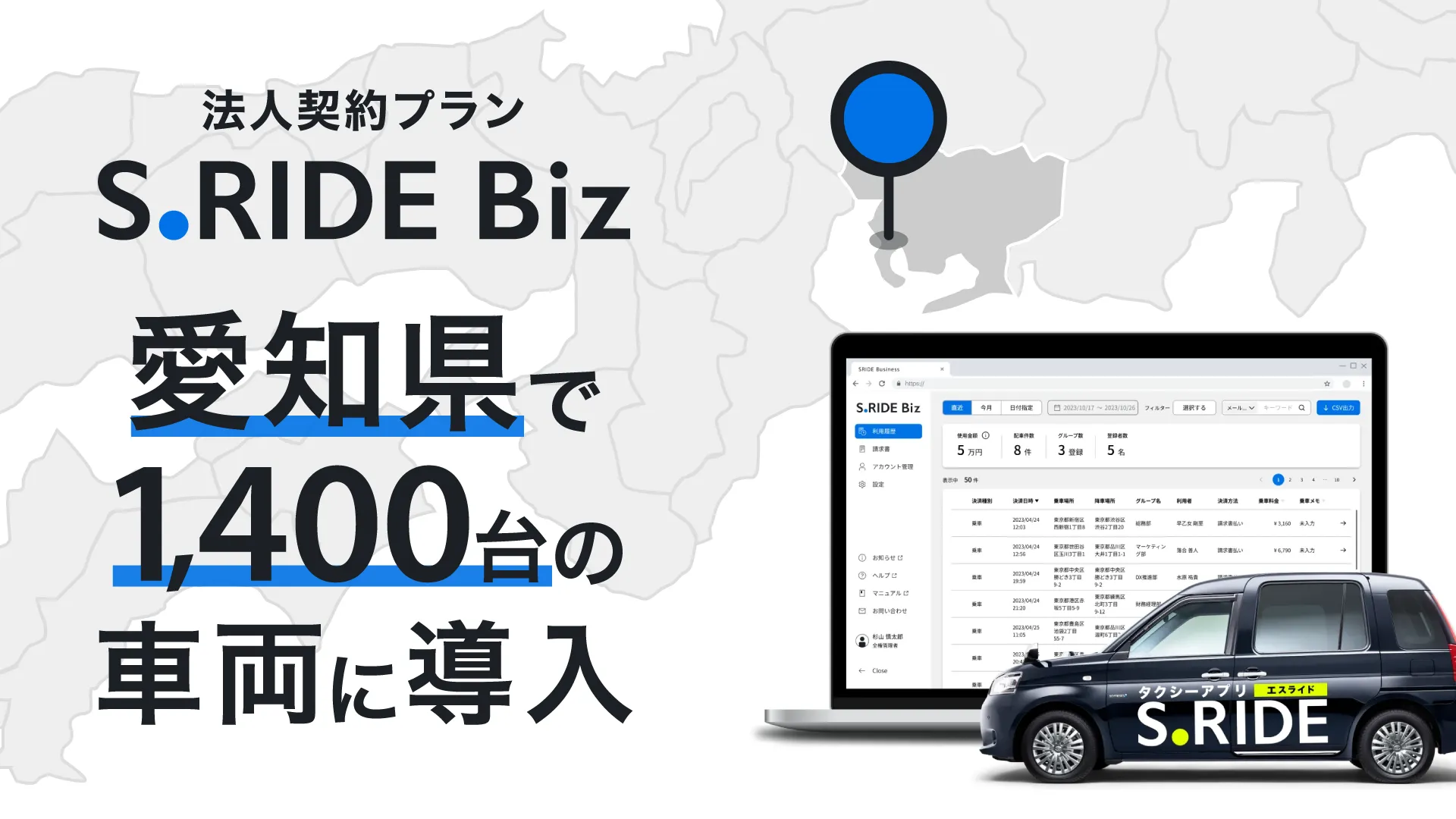 愛知県で1,400台の車両に導入