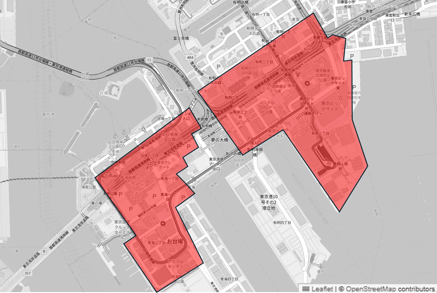 実施場所 東京臨海部周辺エリア
