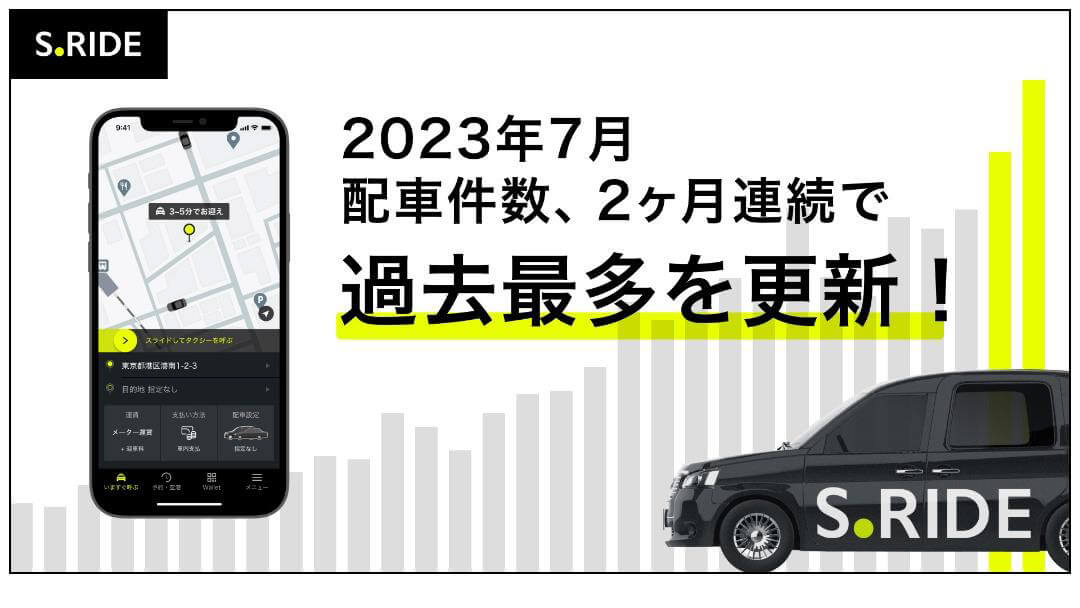 2023年7月度の月間配車件数が過去最高を達成